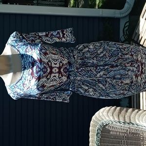 KAREN KANE Abstract Dress with Wrap Tie Front